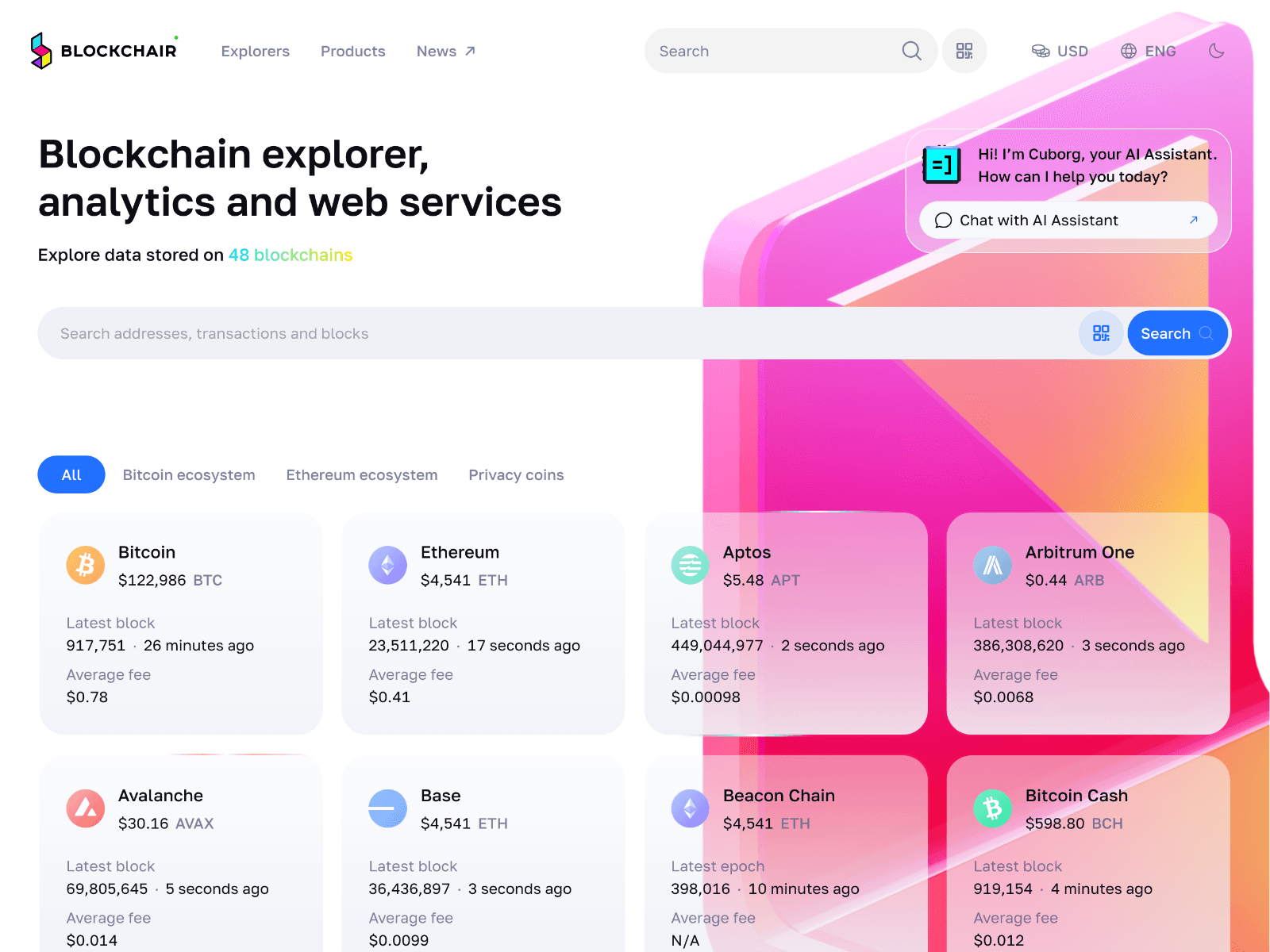 Screenshot of blokcchair.github.io