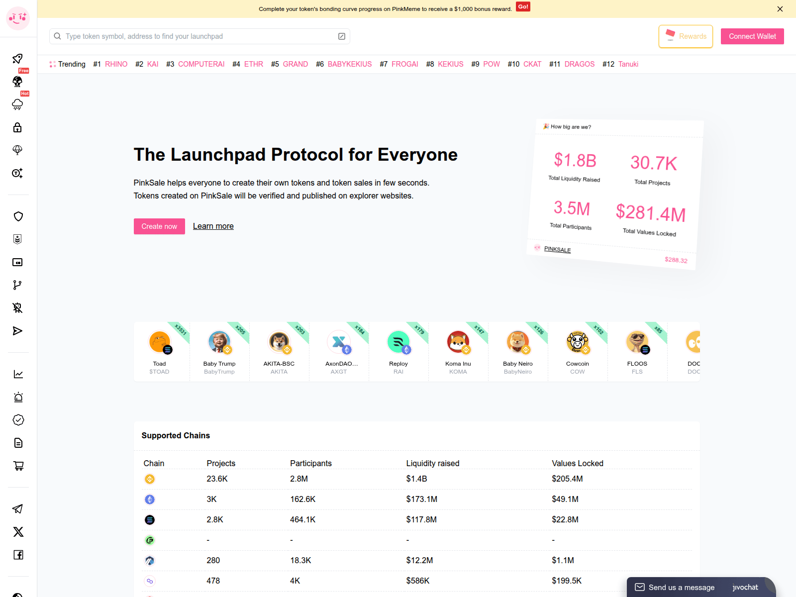 Screenshot of pinksales-finance.com