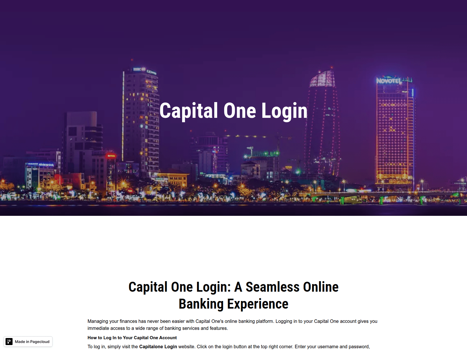 Screenshot of capitalonellogin.mypagecloud.com