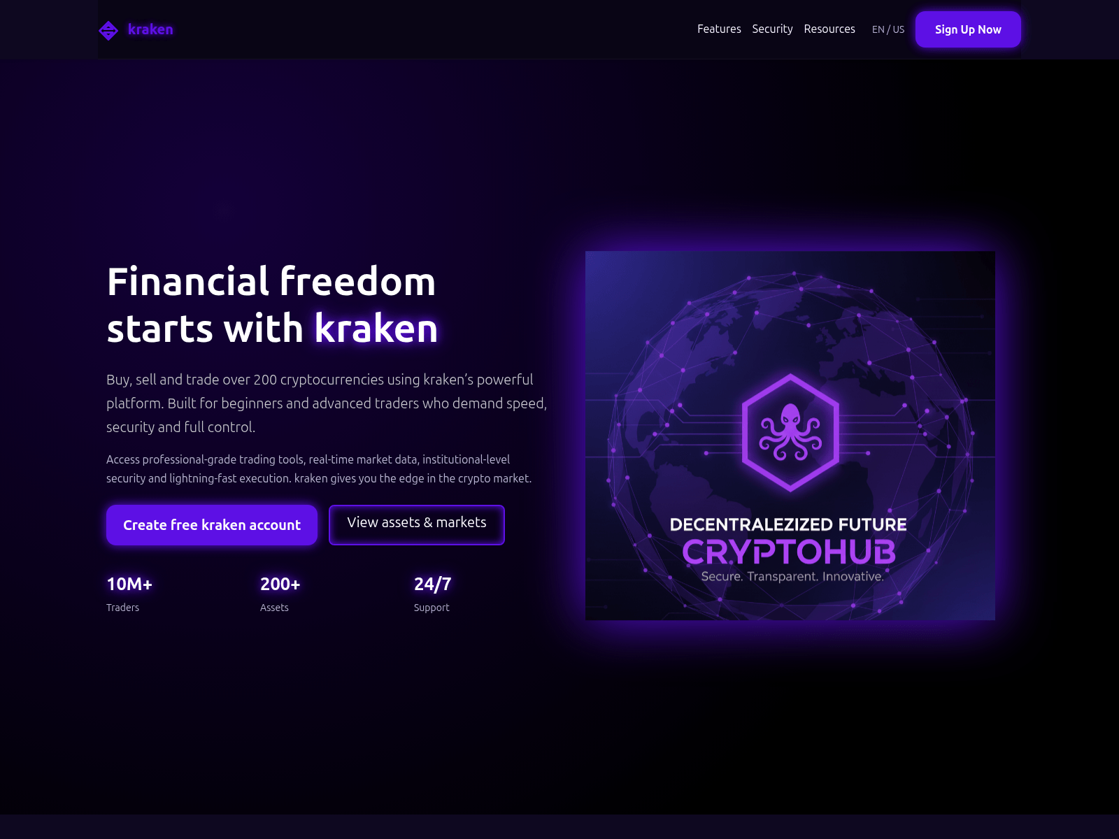Screenshot of kraken-en.com
