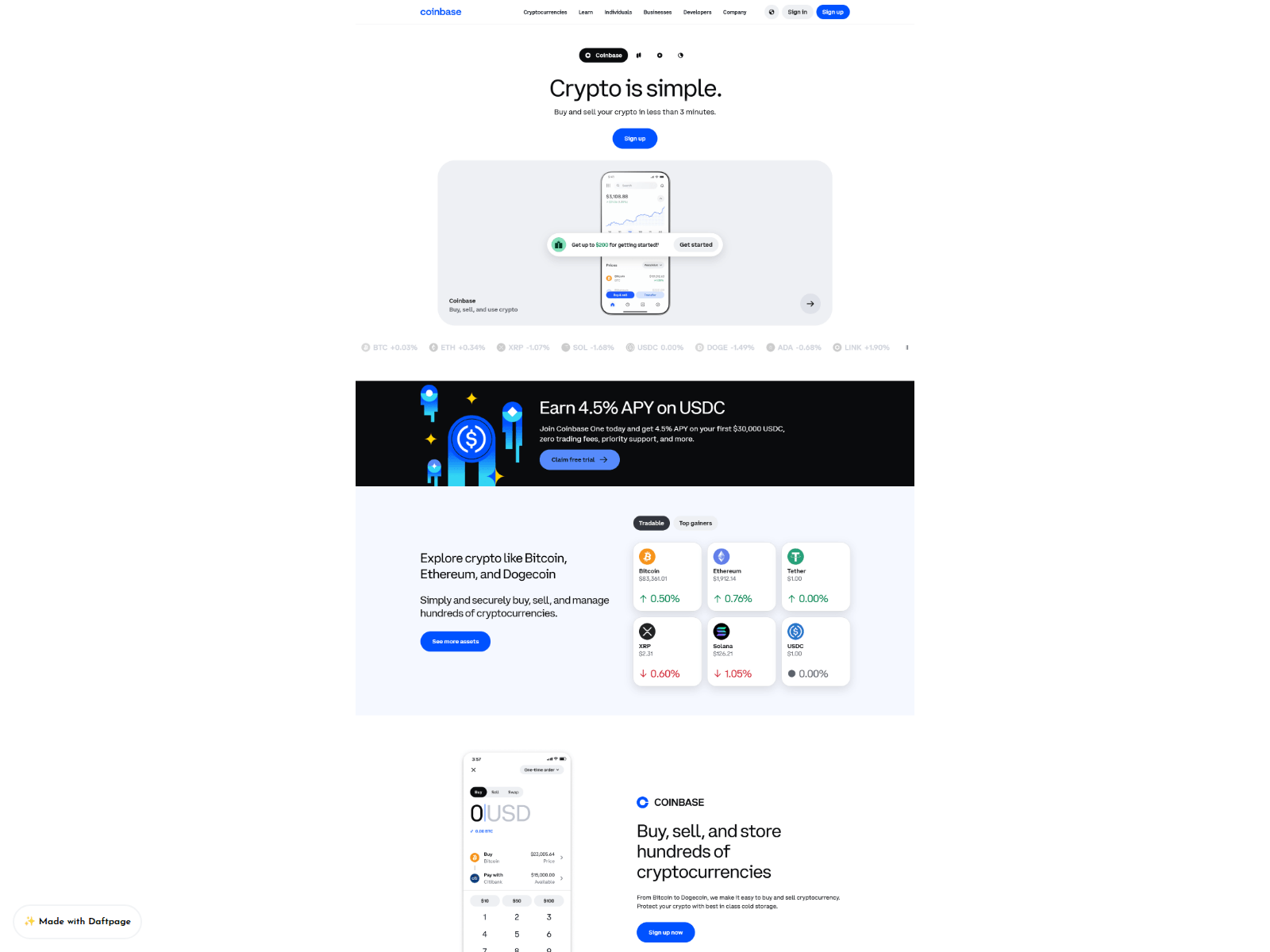 Screenshot of welcome-coinbasehelp-docs.daftpage.com