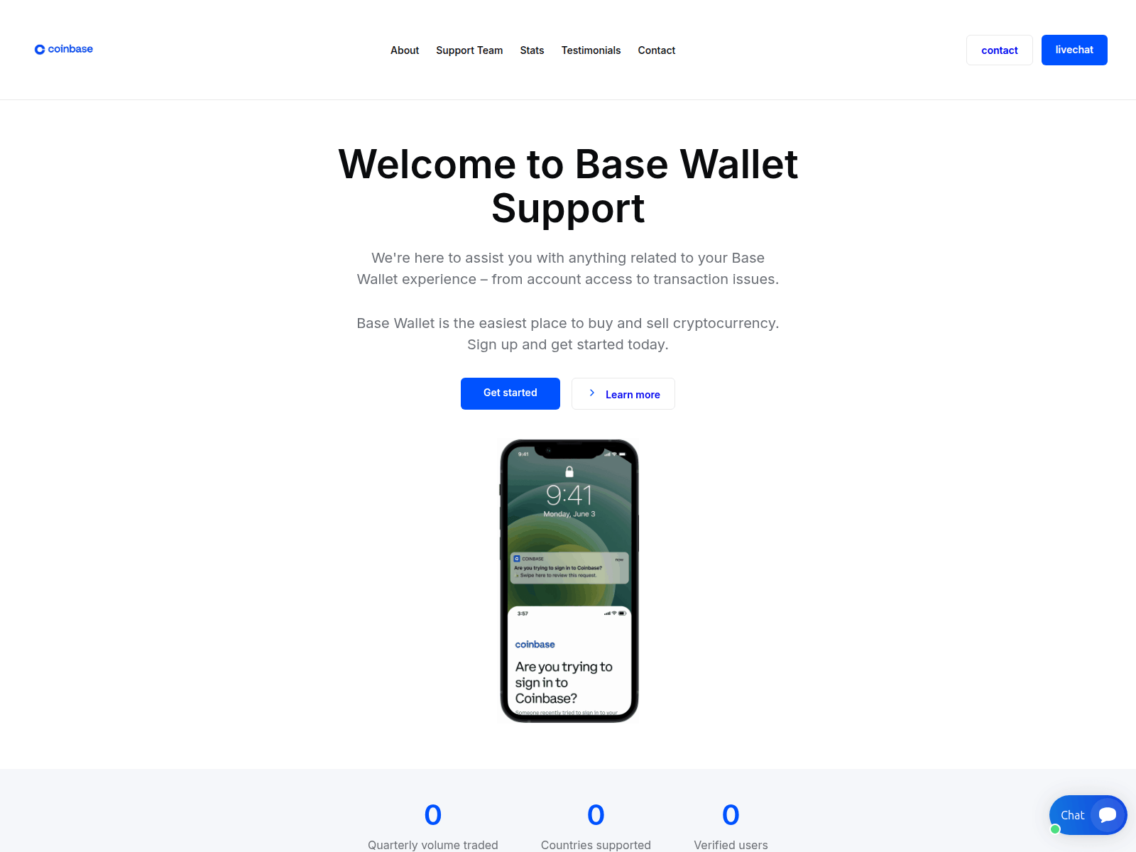 Screenshot of base-wallet.stellarpaymentportal.org