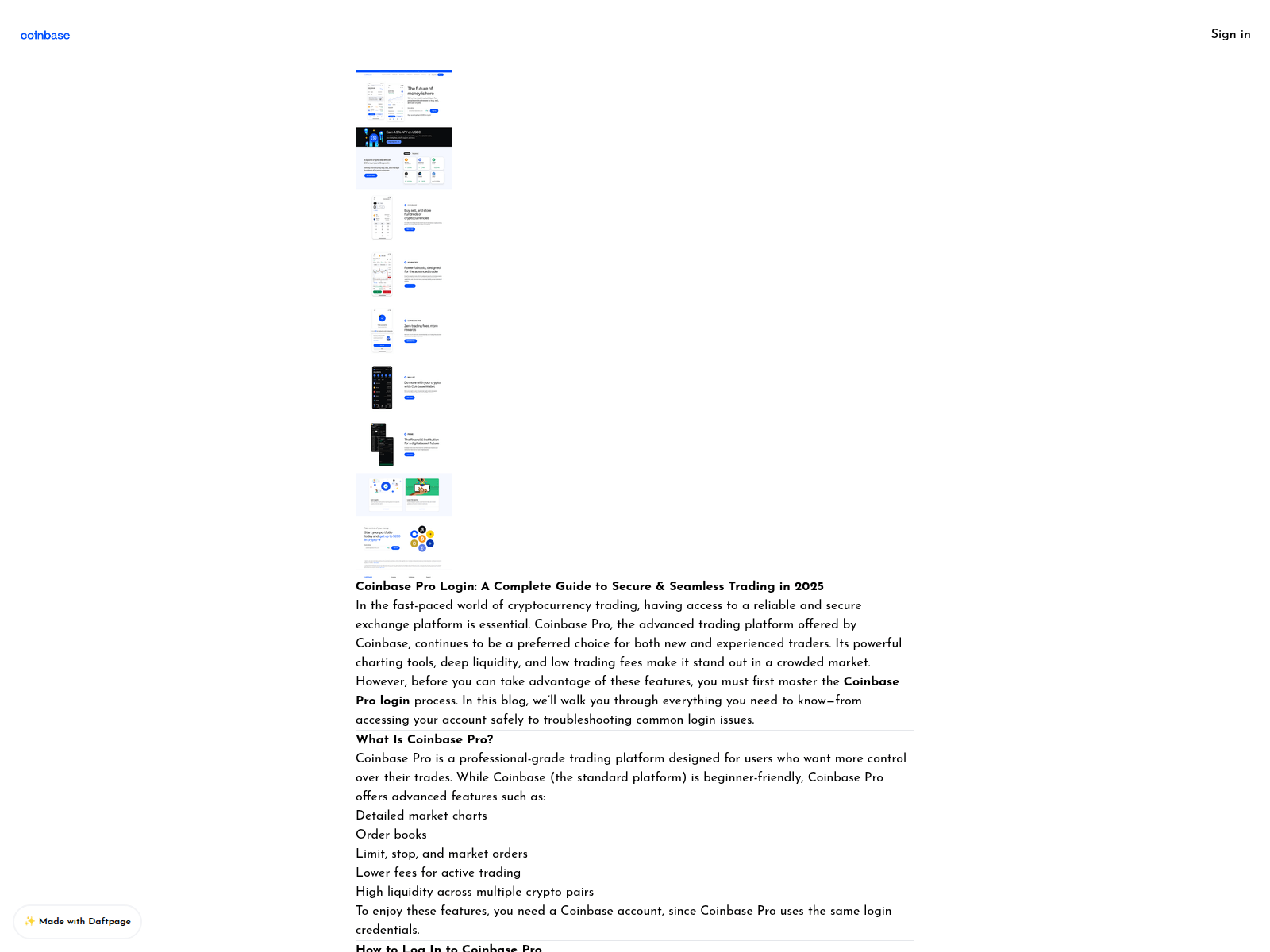 Screenshot of pro-login-coinbase.daftpage.com