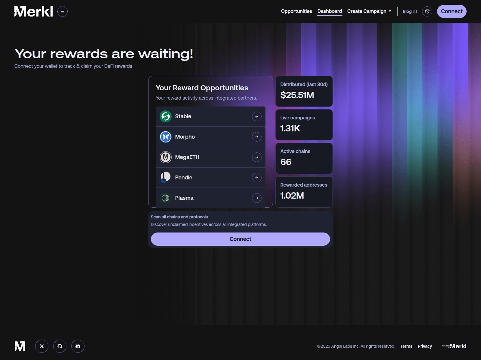 Screenshot of app.merkl.finance