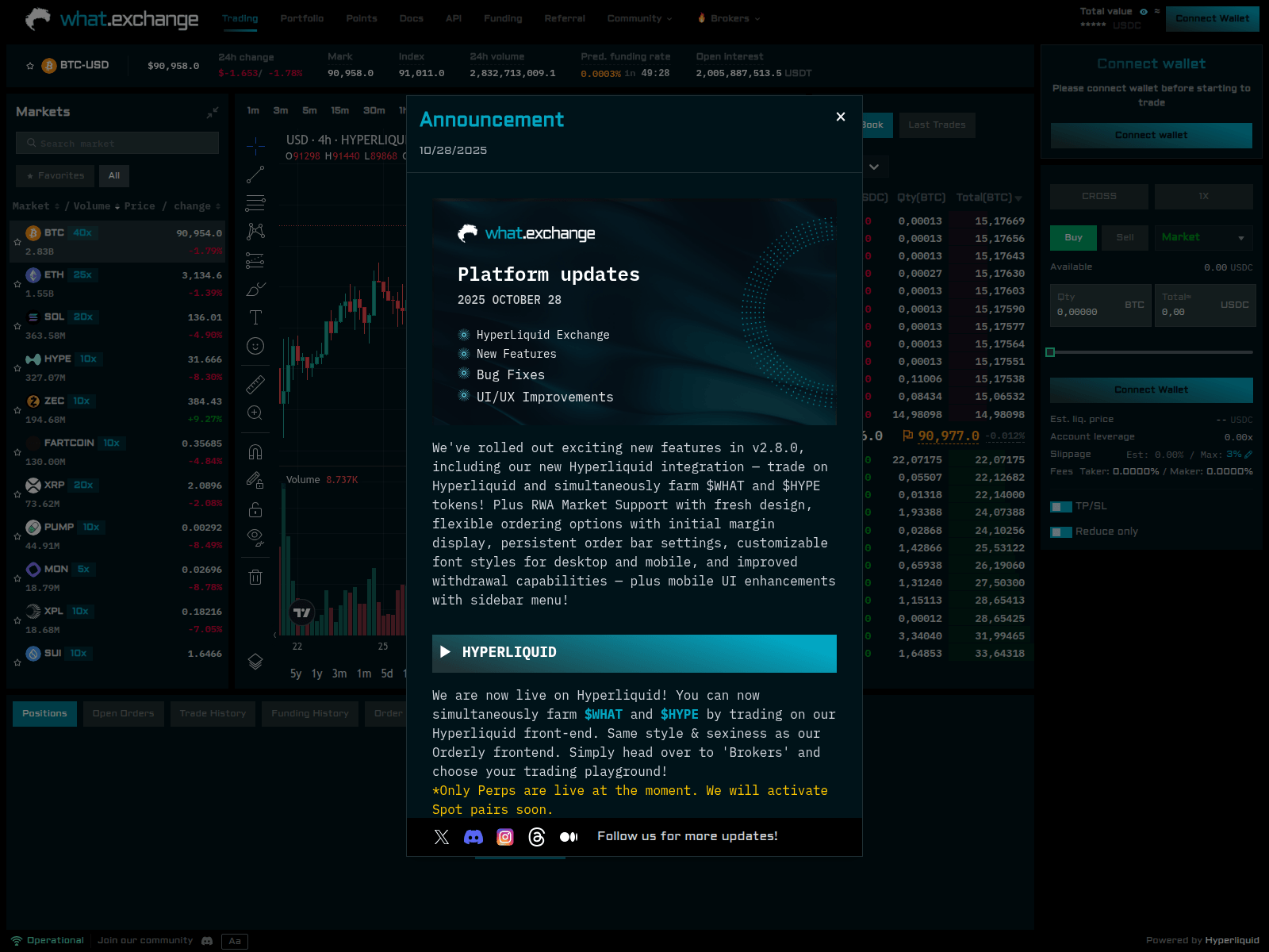 Screenshot of hype.what.exchange