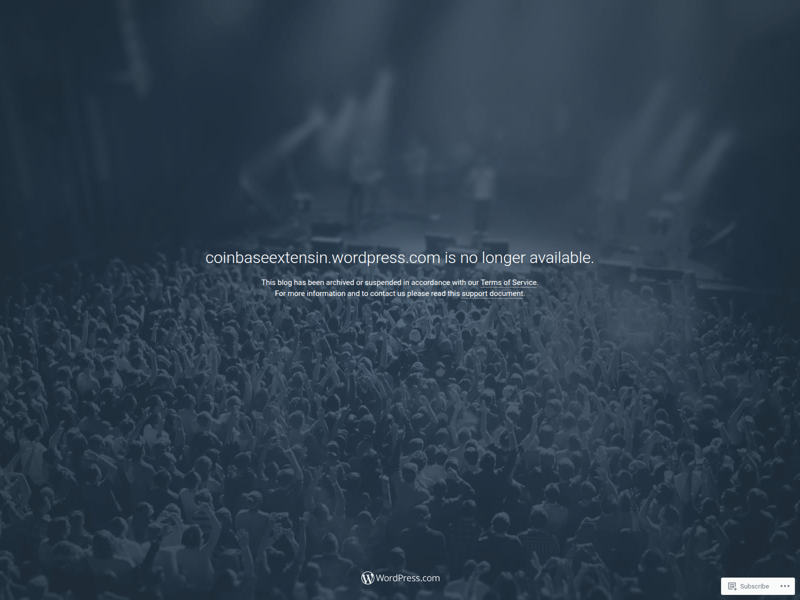 Screenshot of coinbaseextensin.wordpress.com
