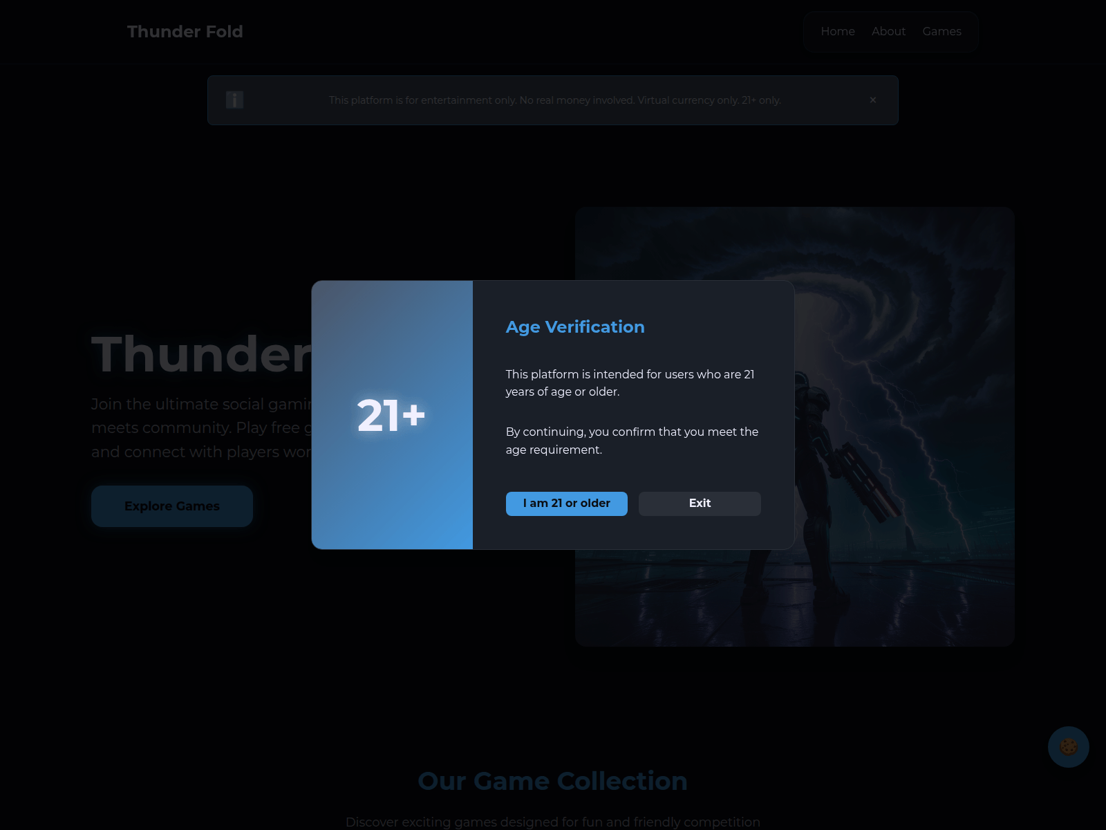 Screenshot of thunderfold.space
