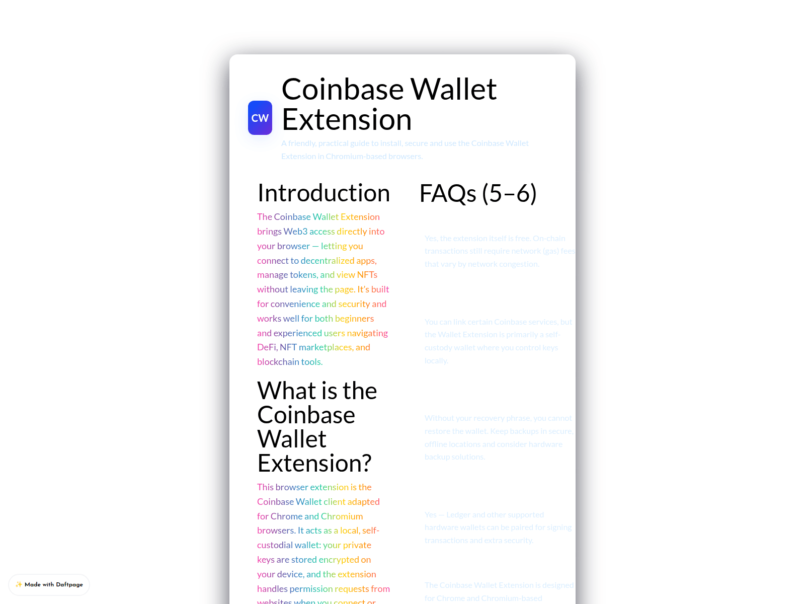 Screenshot of coiinbse-wlet-ext.daftpage.com