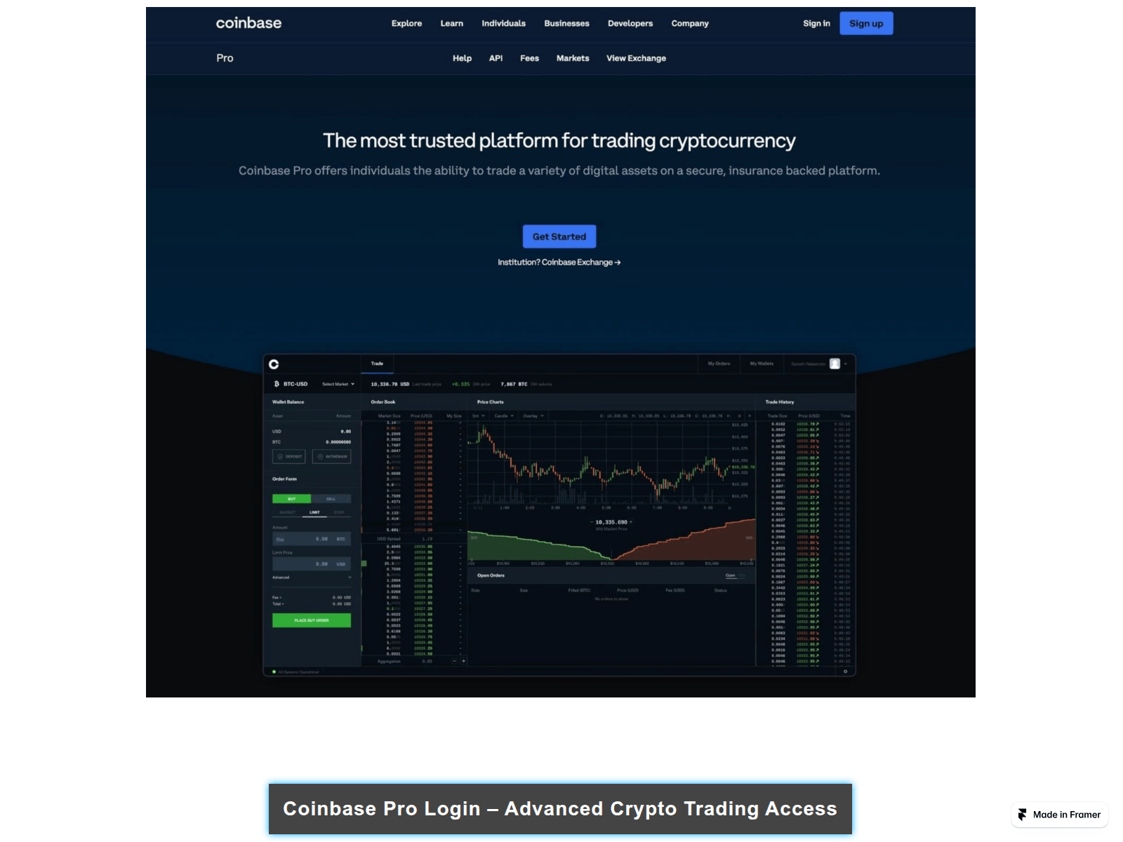 Screenshot of auth-coinbase-pro-log.framer.ai