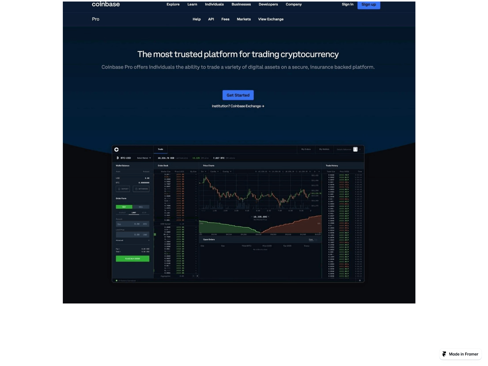 Screenshot of divace-coinbas-pros.framer.ai