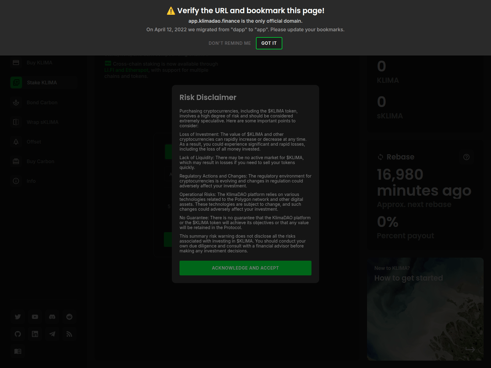 Screenshot of klimadao-3rkq7ymia-klimadao.vercel.app