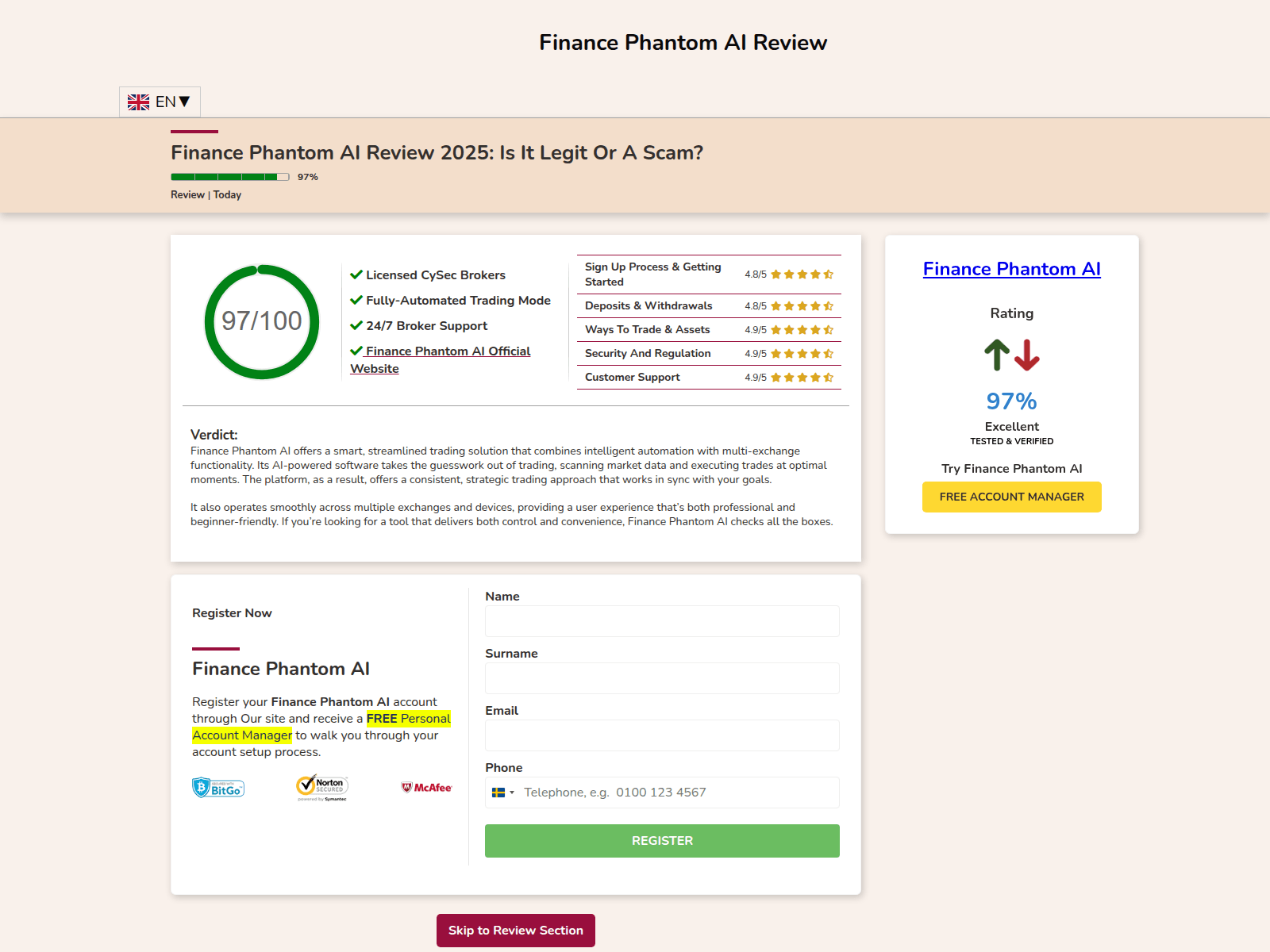 Screenshot of finance-phantom-ai.net