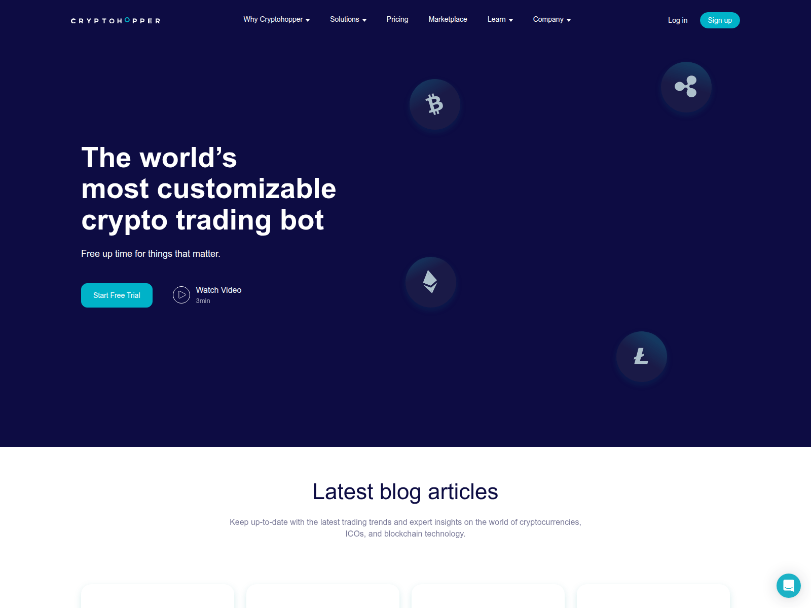 Screenshot of cryptahopper.com