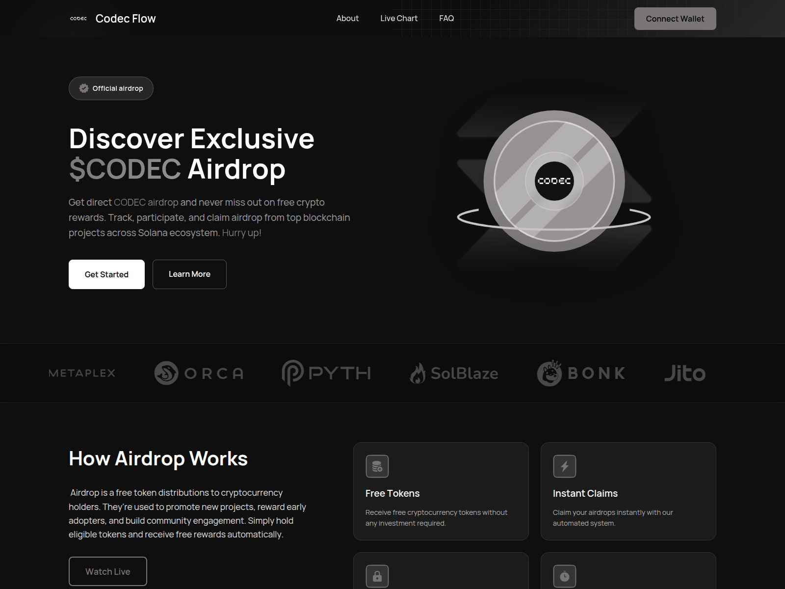 Screenshot of codecs.network