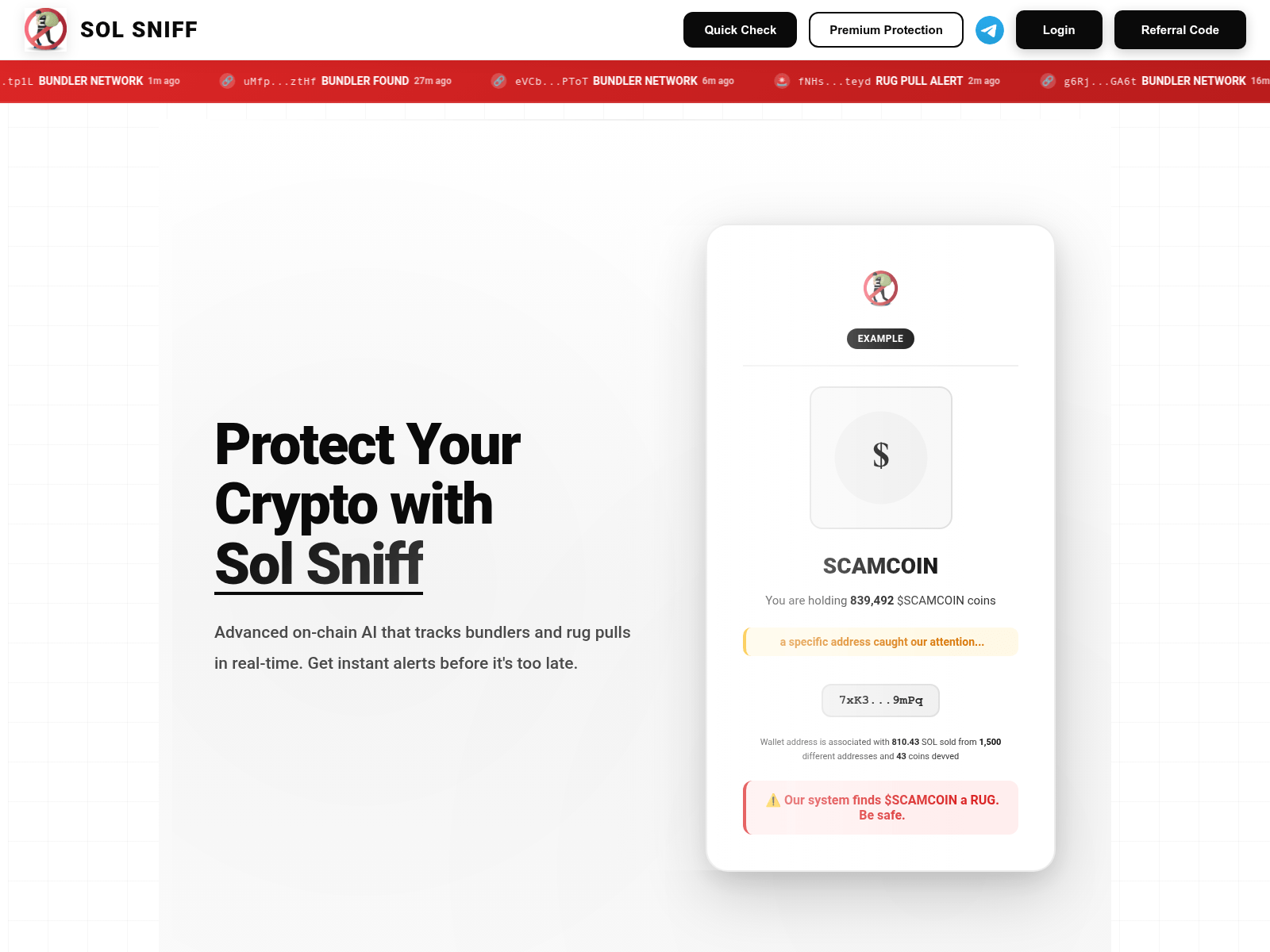Screenshot of solsniff.com