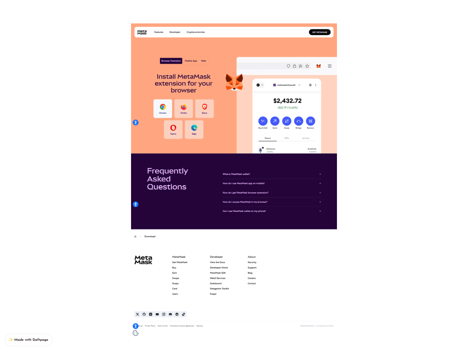 Screenshot of metamaskio-help-web.daftpage.com