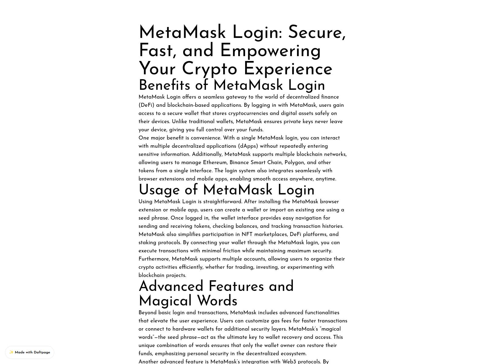 Screenshot of begin-meta-mask-io.daftpage.com