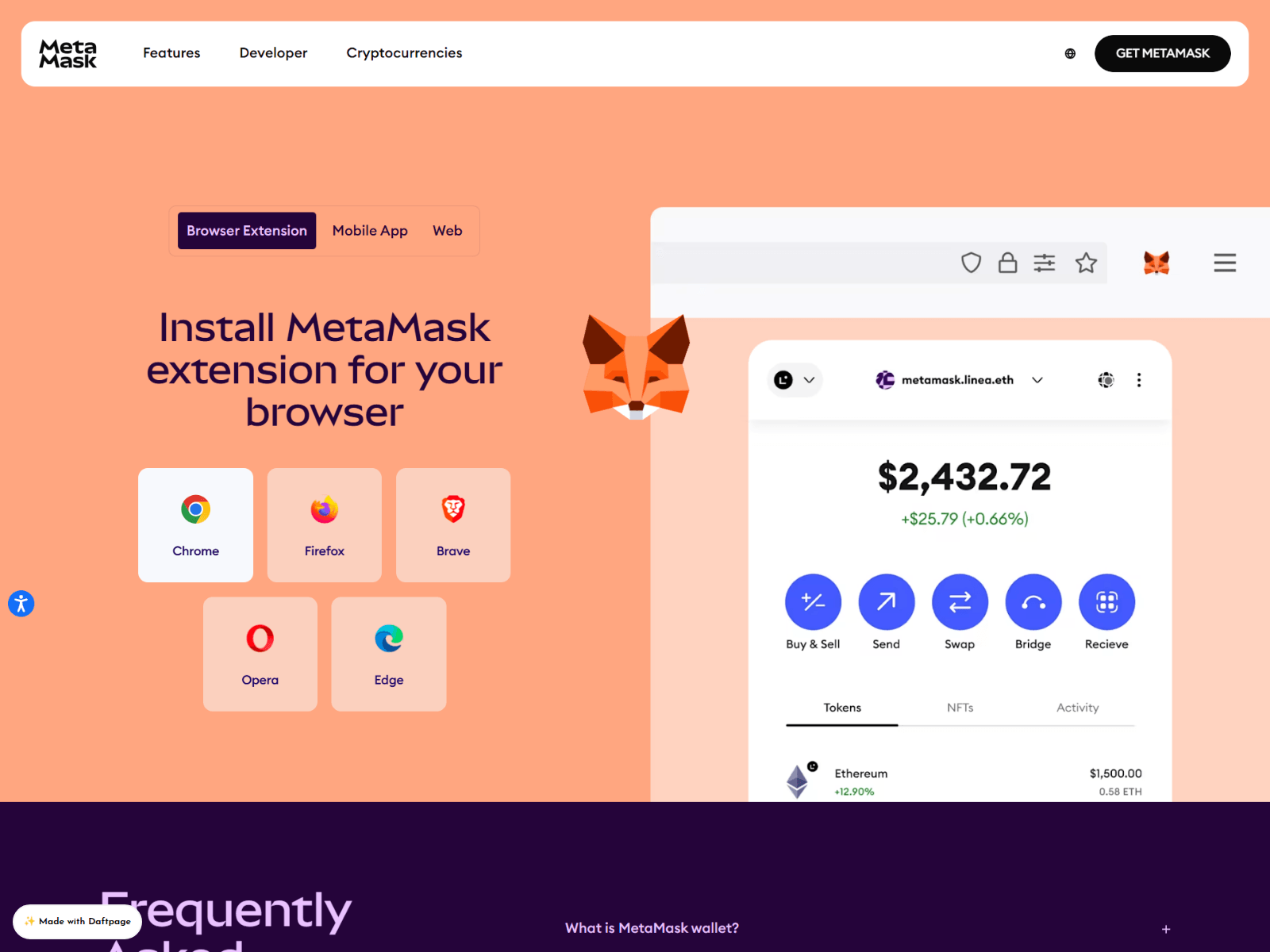 Screenshot of metamask-login-learn-in.daftpage.com