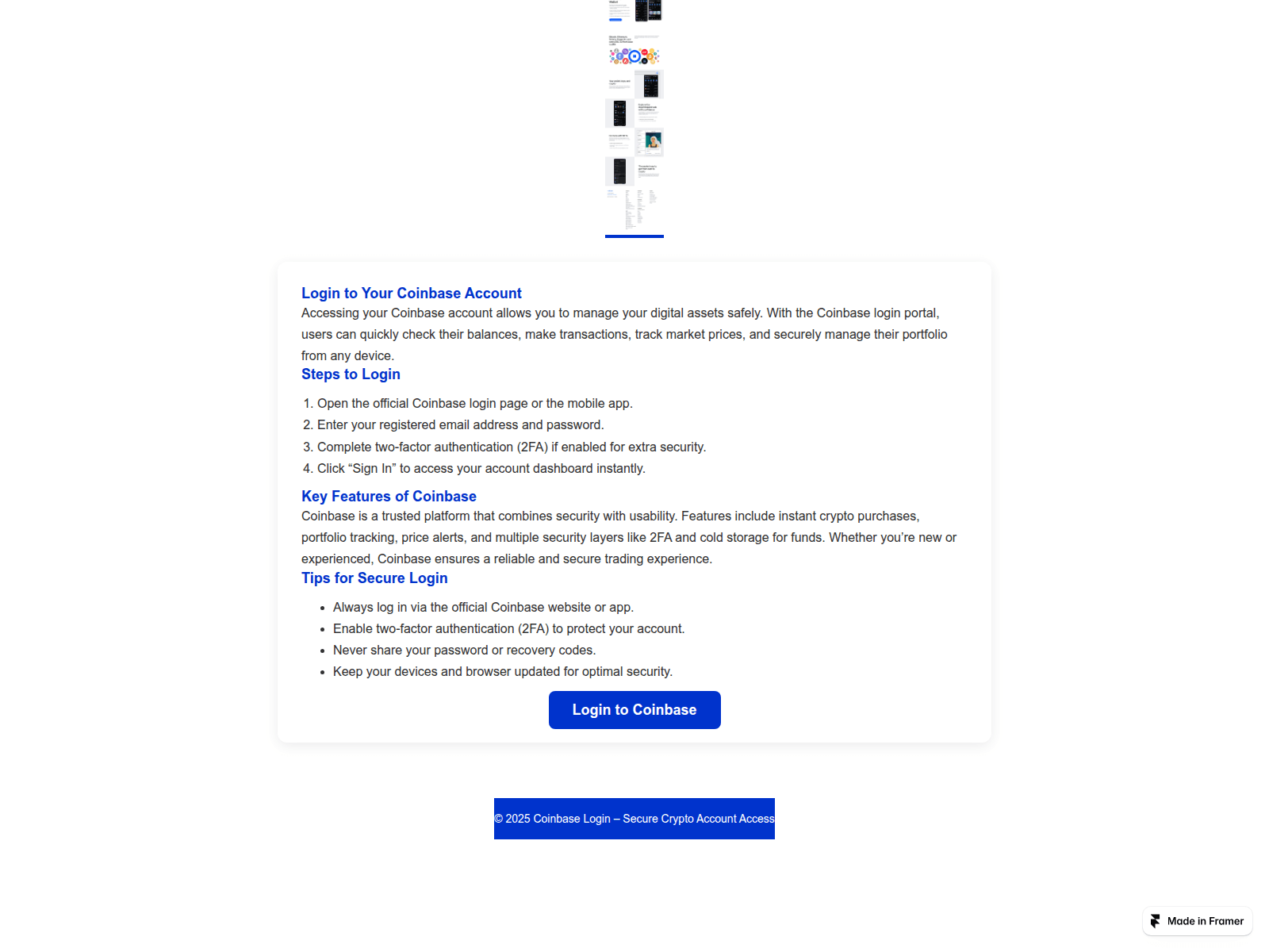 Screenshot of secure-cooinbas-start.framer.website