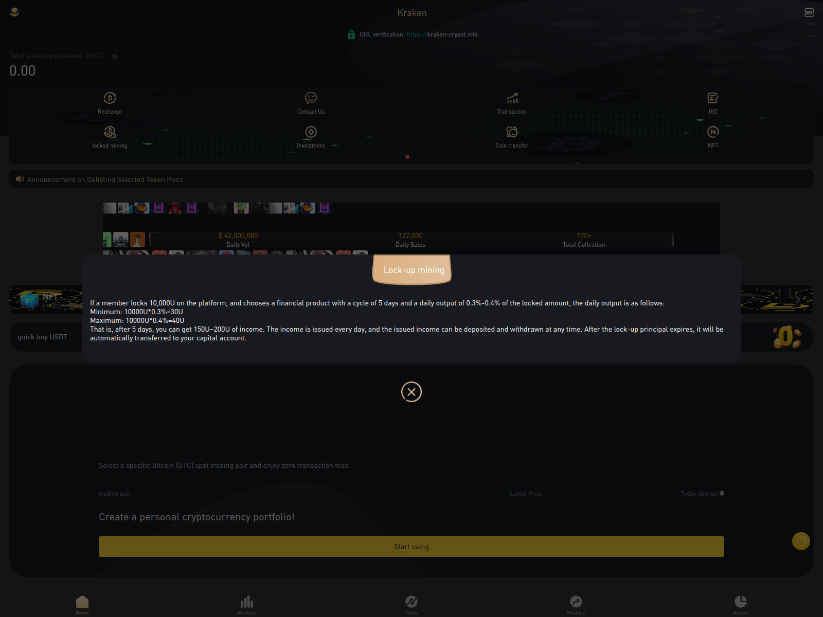 Screenshot of kraken-crypot.com
