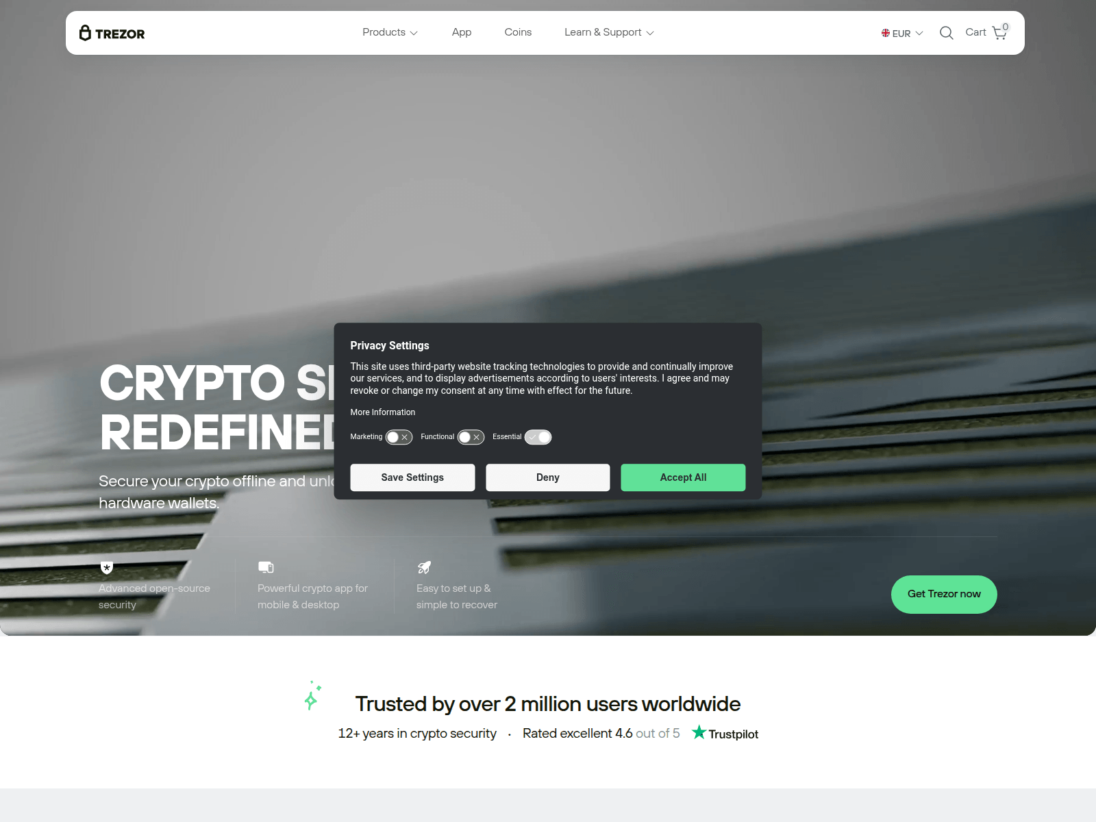 Screenshot of appsuitetrezor.created.app