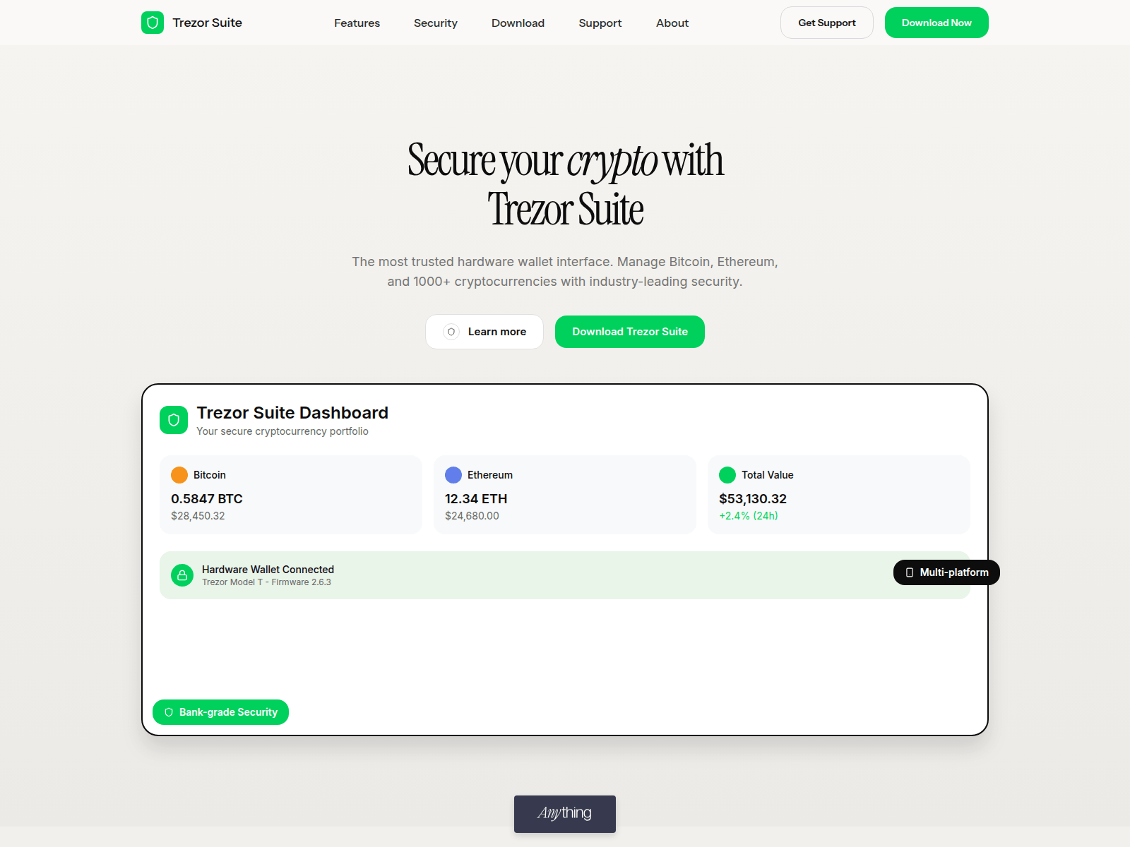 Screenshot of trezursuite-io.created.app