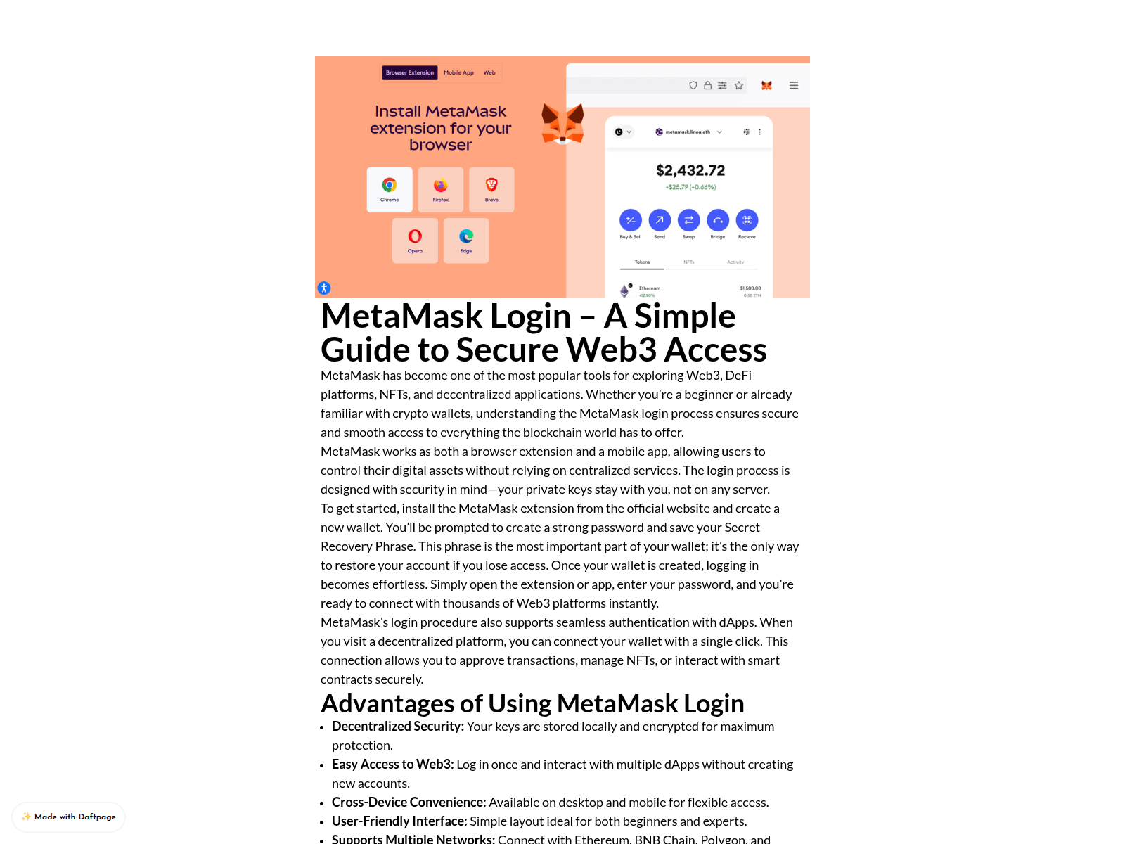 Screenshot of sso-metmask-auth.daftpage.com