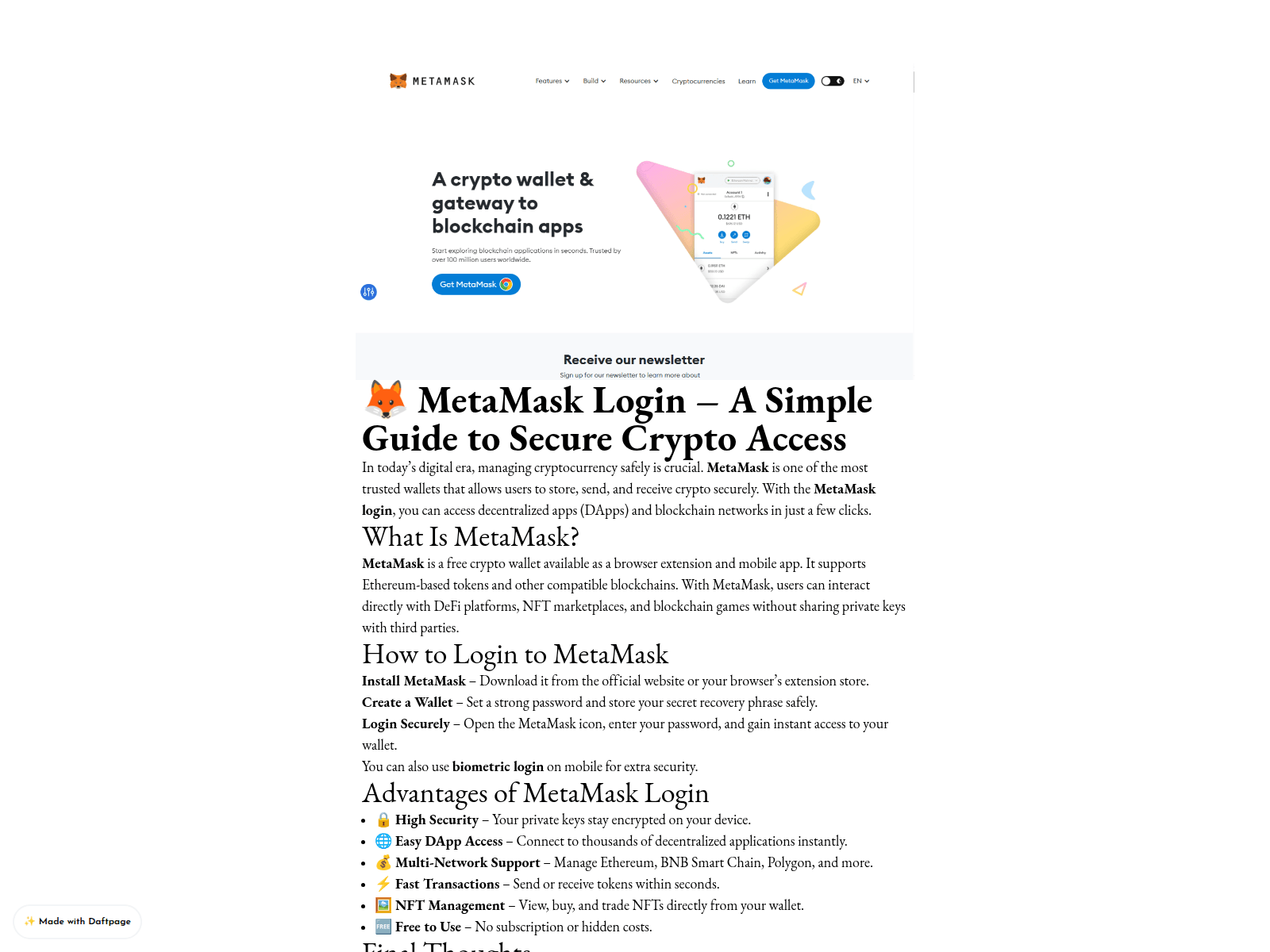 Screenshot of welcome-metamask-cdn.daftpage.com
