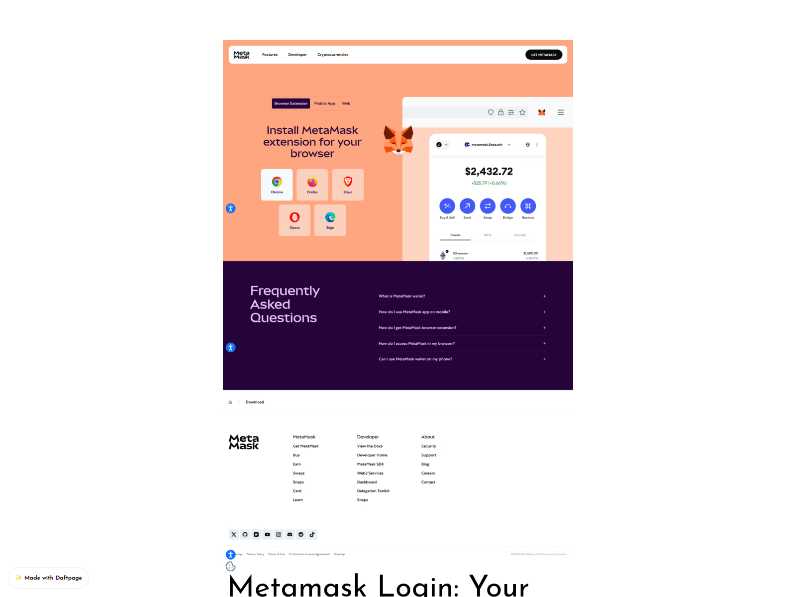 Screenshot of guide-metamask-learn.daftpage.com