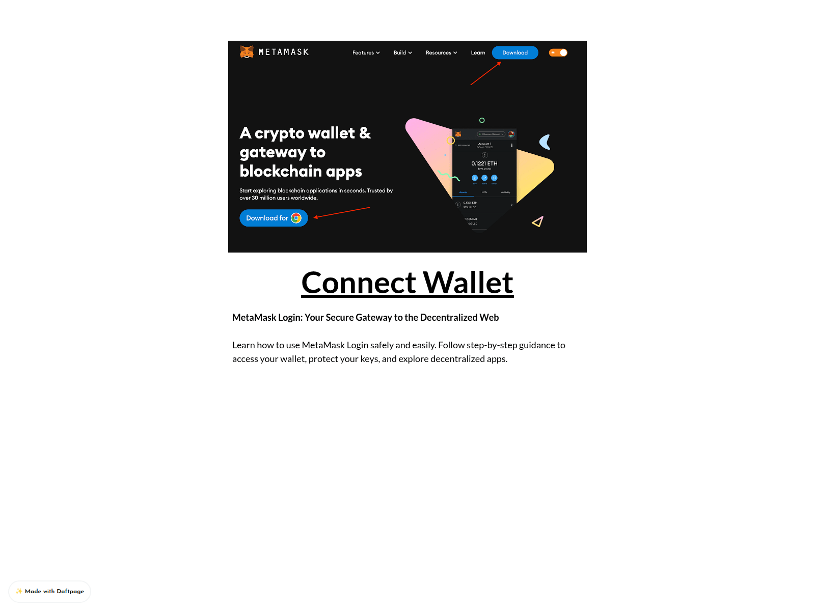 Screenshot of metamask-qnz2g.daftpage.com