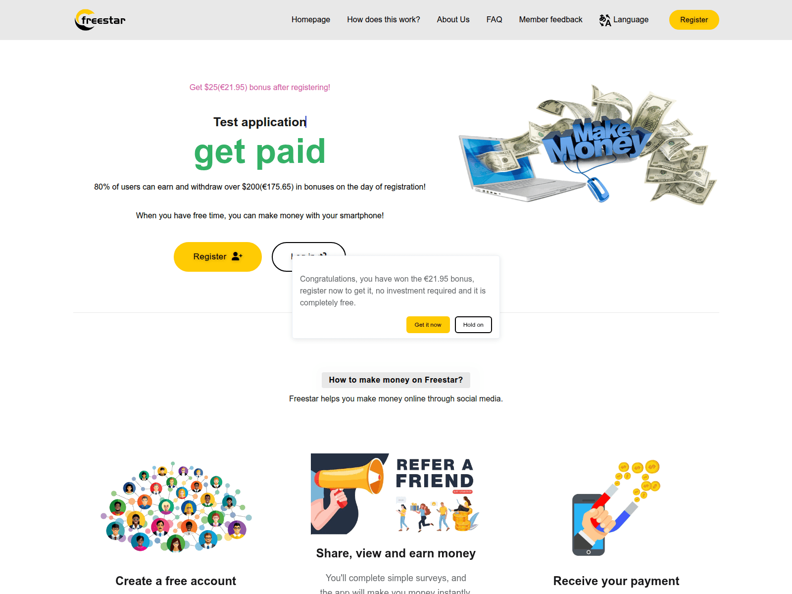 Screenshot of www.click9uwages.top