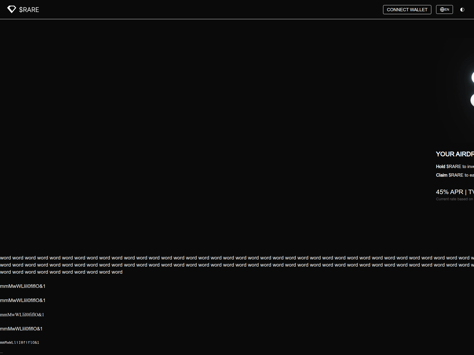 Screenshot of rewards.superrare.claims