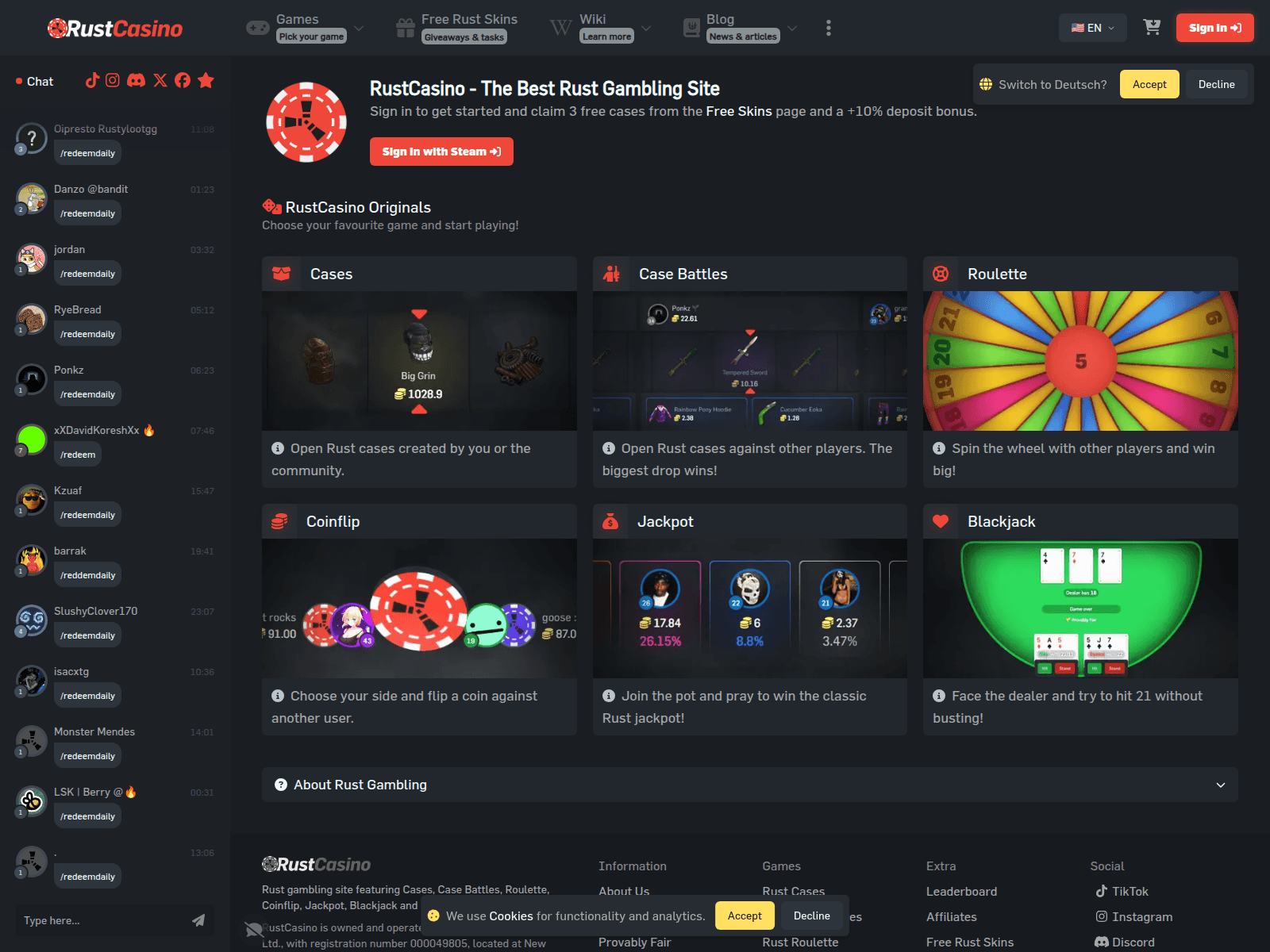 Screenshot of rustcasino.com