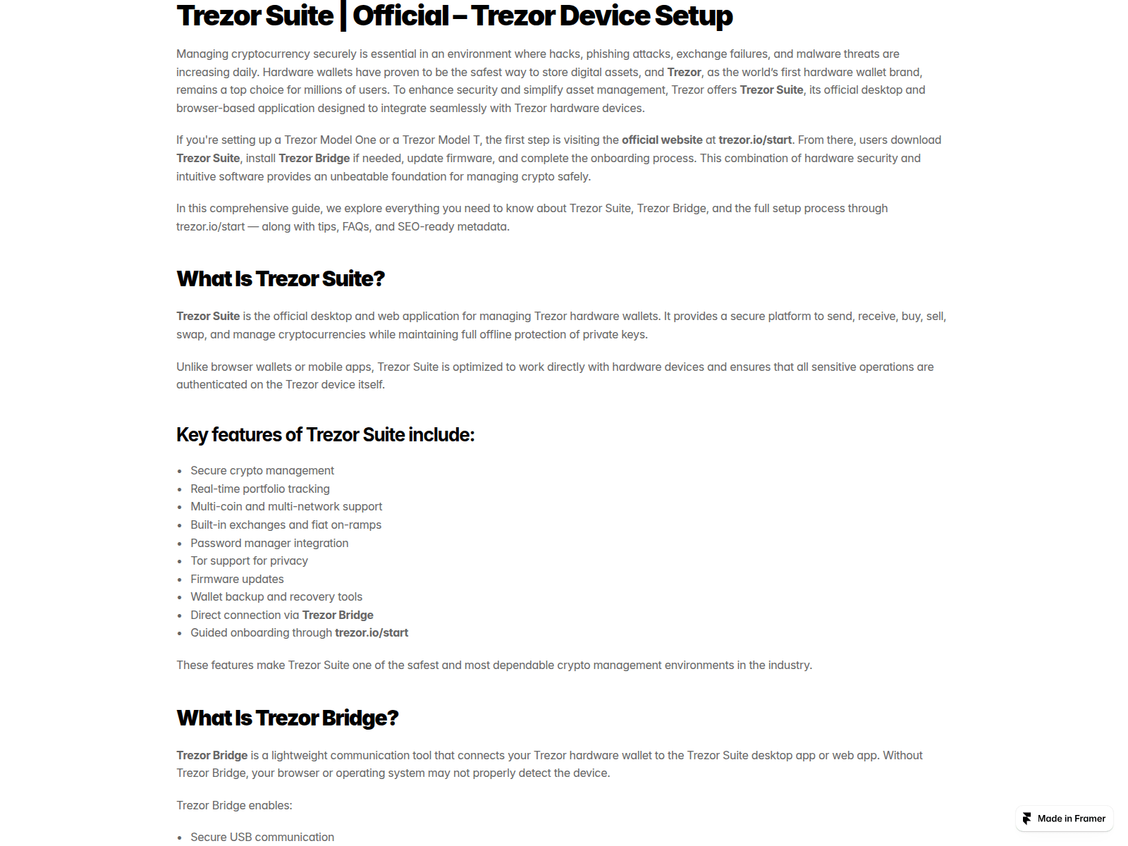 Screenshot of trazore-suites.framer.ai