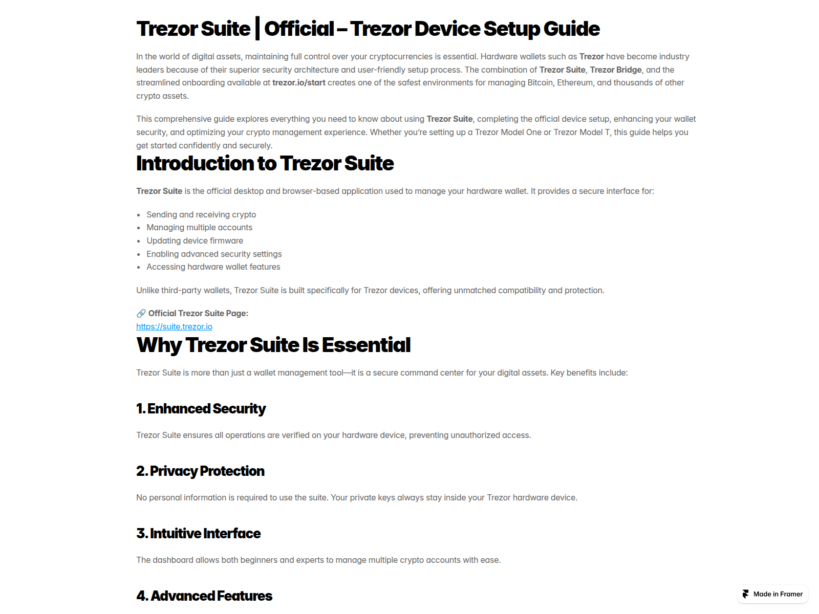 Screenshot of execuite-trazor.framer.ai