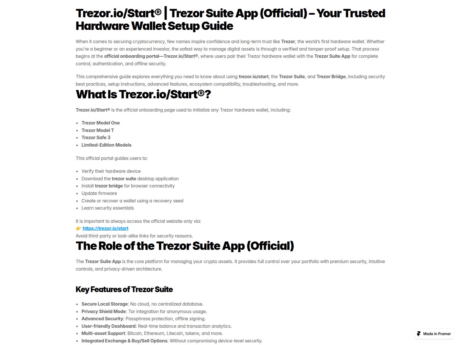 Screenshot of treazoreio.framer.ai