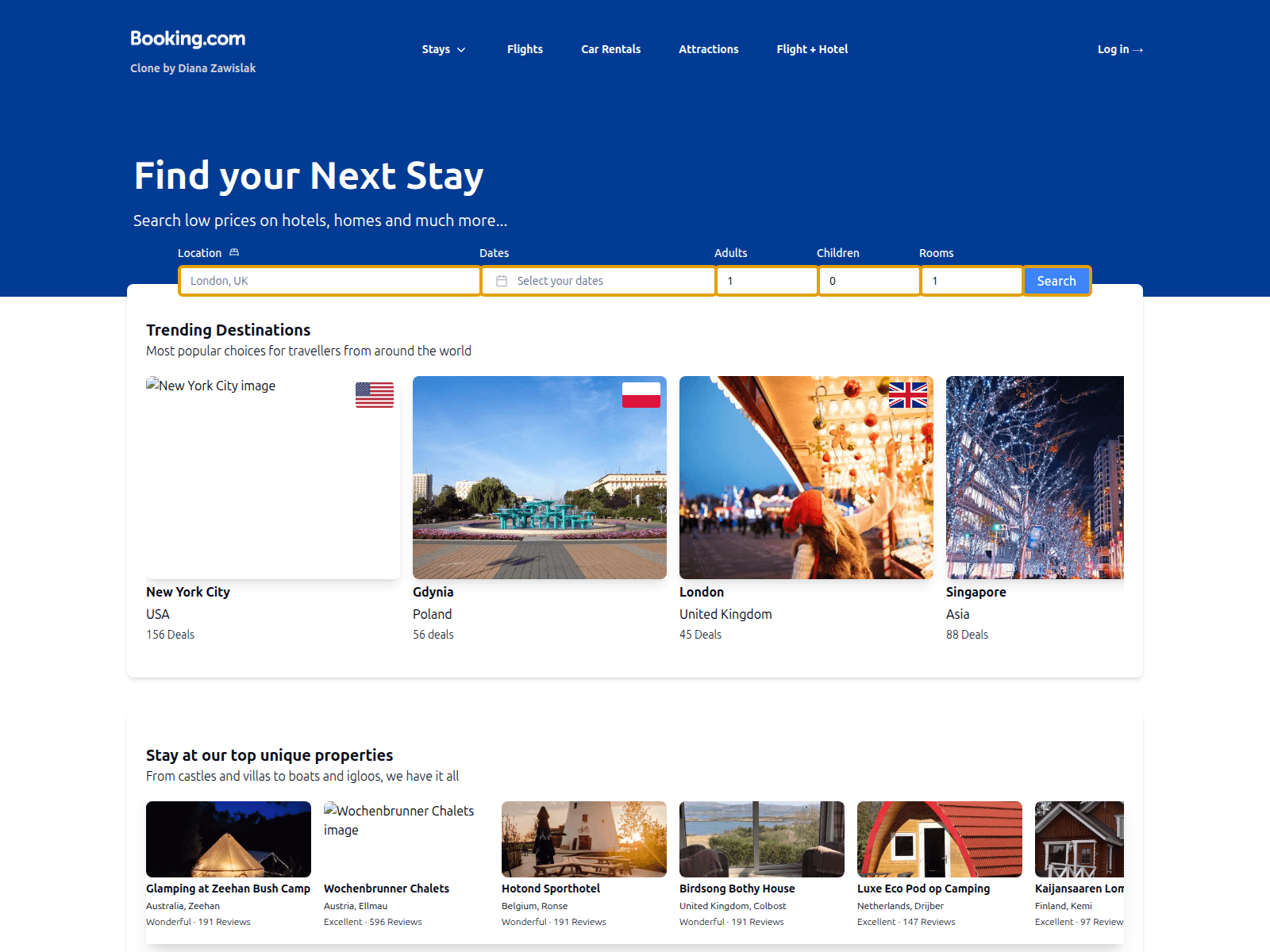 Screenshot of booking-clone-flame.vercel.app