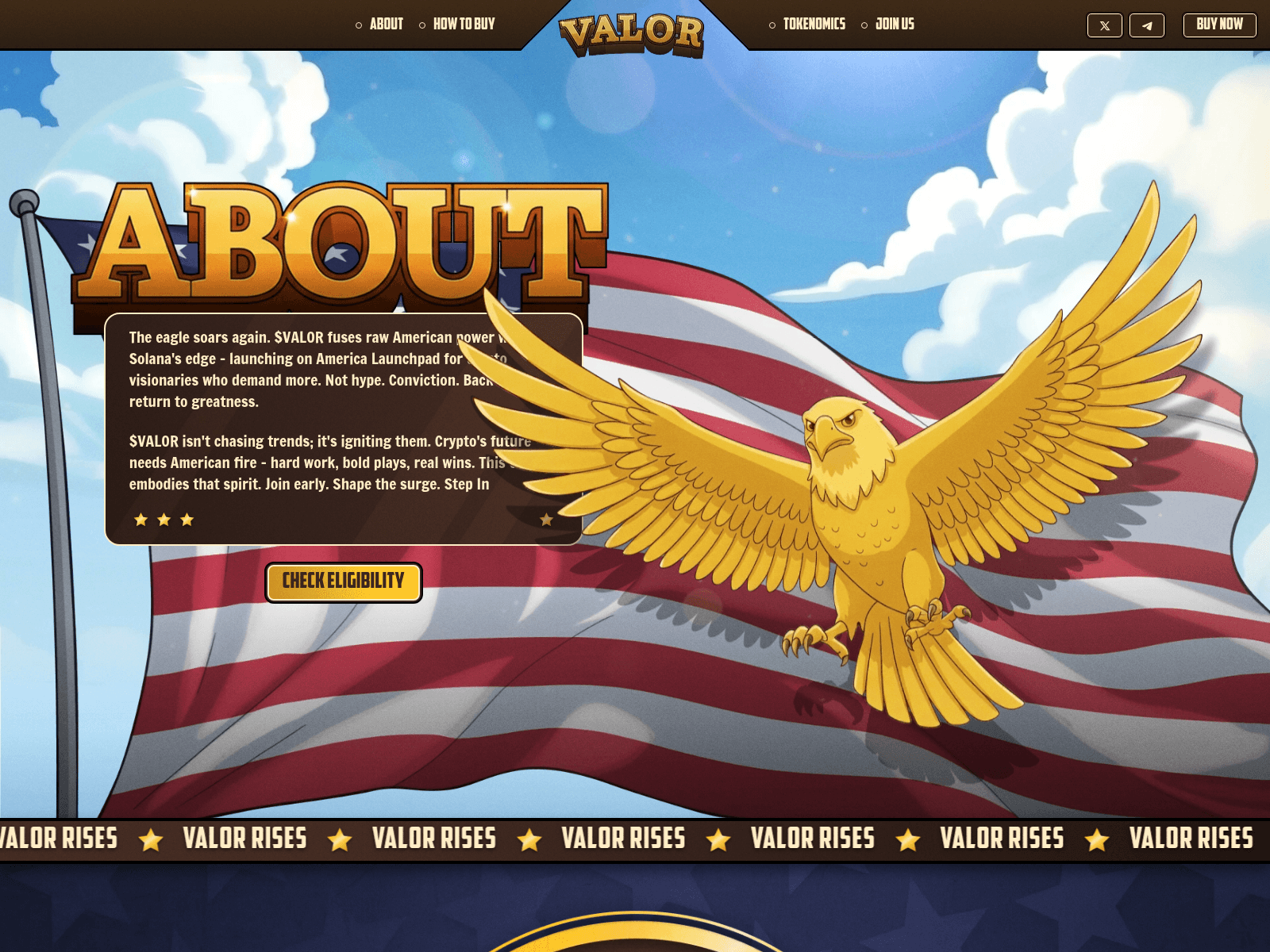 Screenshot of valoramericaneagles.com