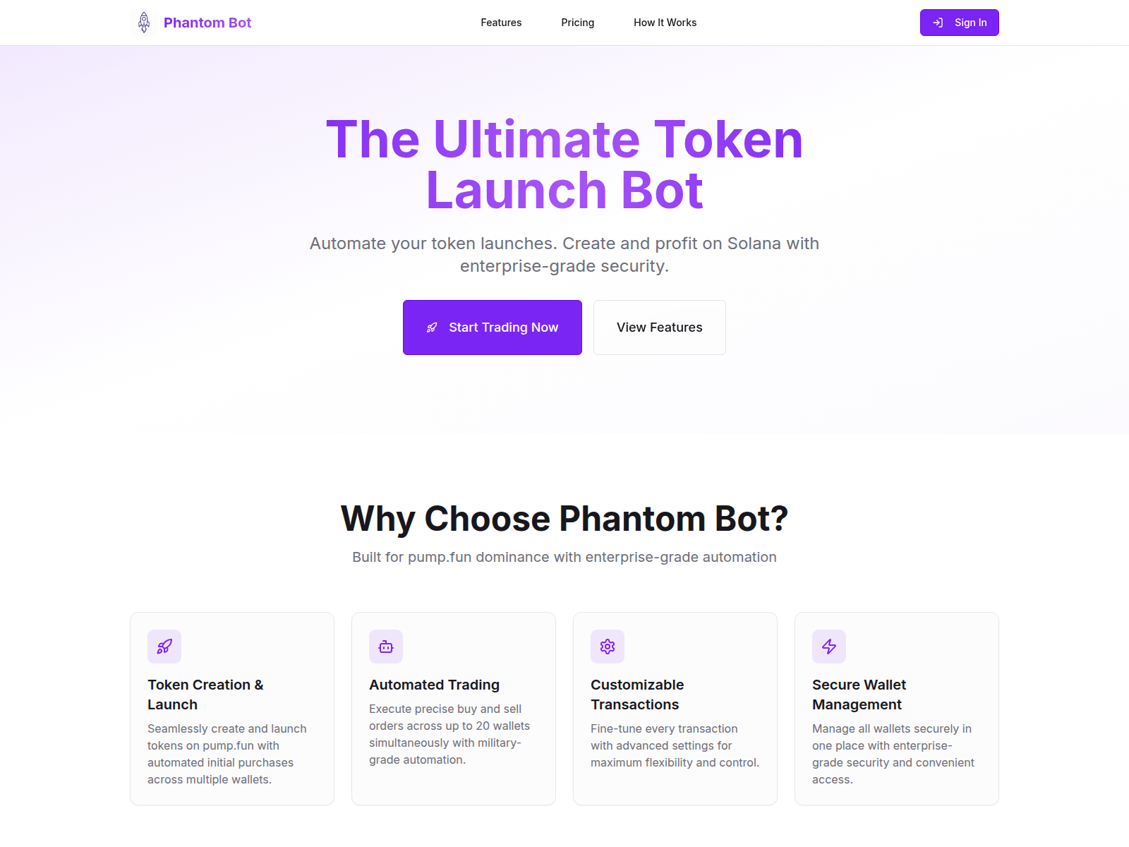 Screenshot of thephantombot.com