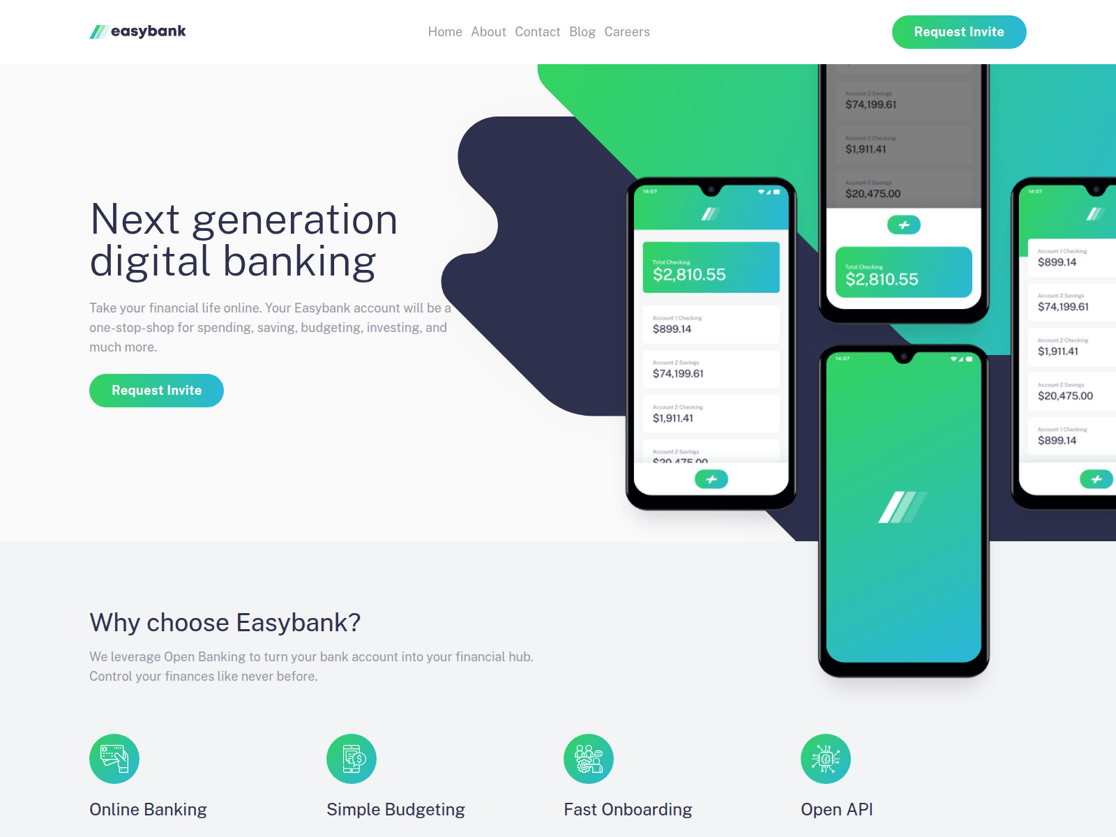 Screenshot of easybank-landing-page-saakar.vercel.app