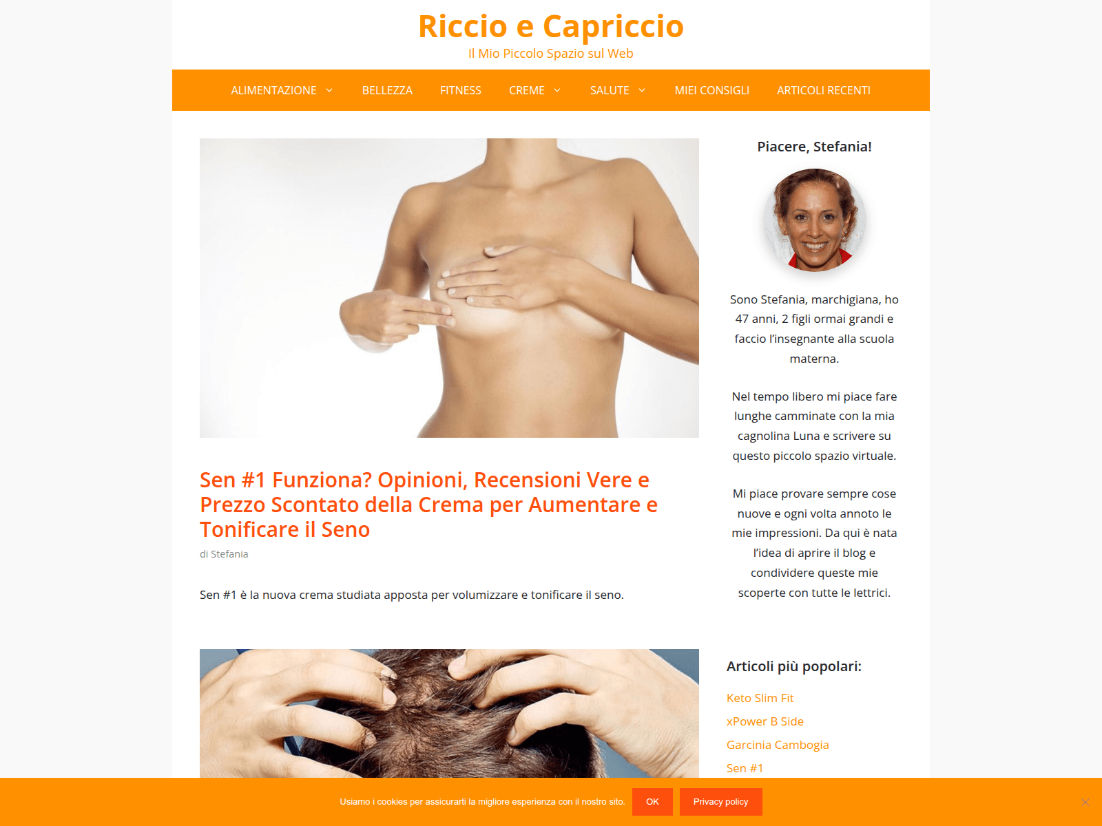 Screenshot of riccioecapriccio.com
