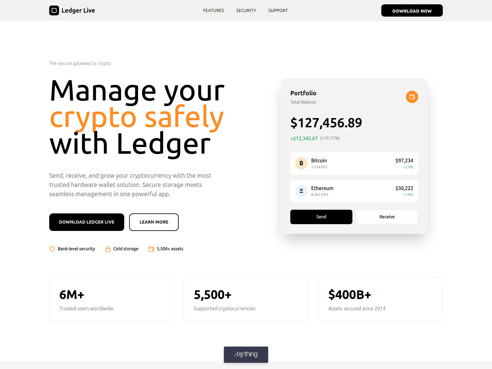Screenshot of live-ledge.created.app
