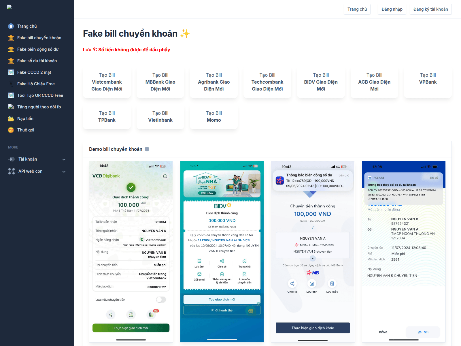 Screenshot of fake.fvia.io