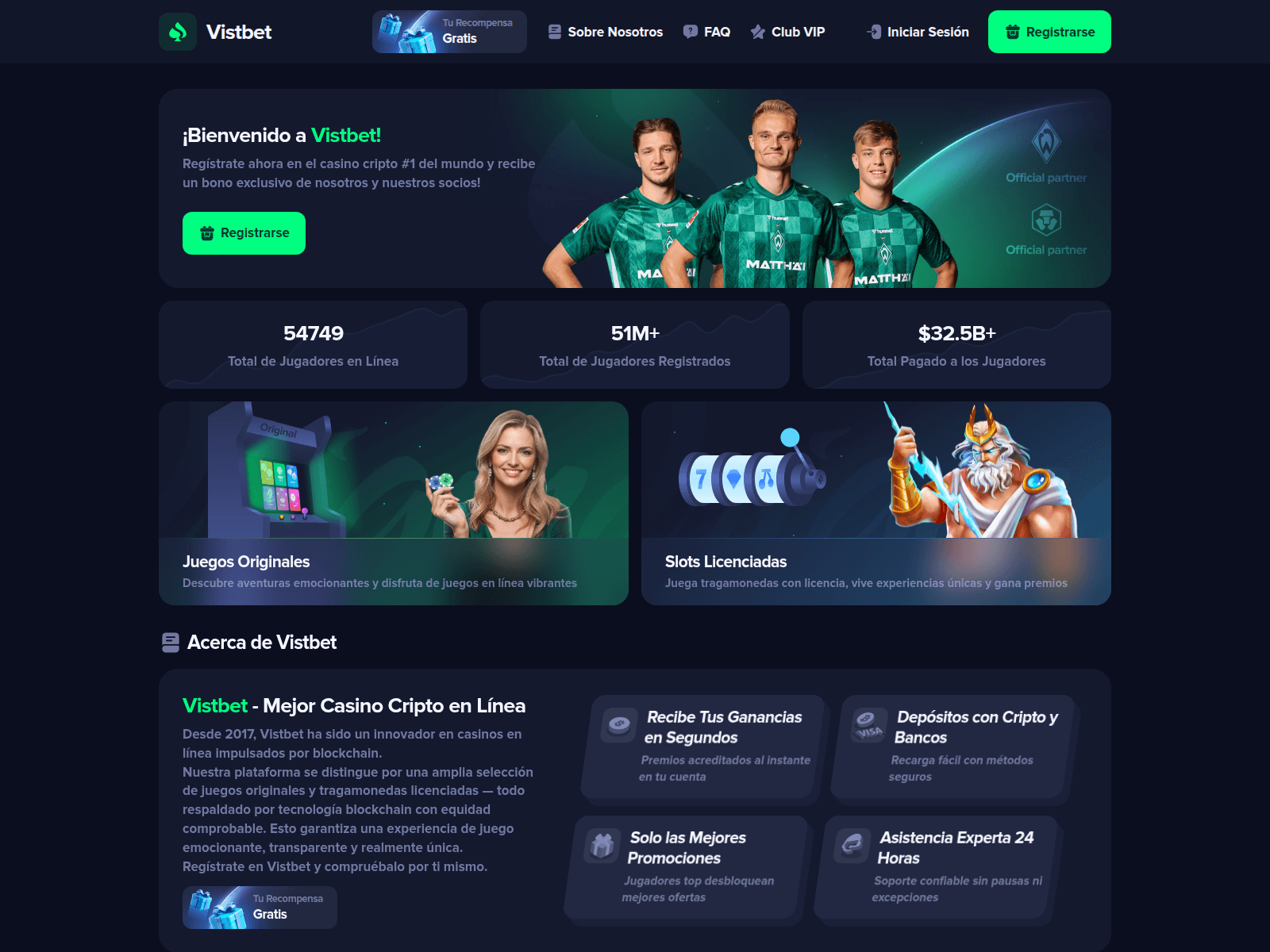 Screenshot of vistbet.com