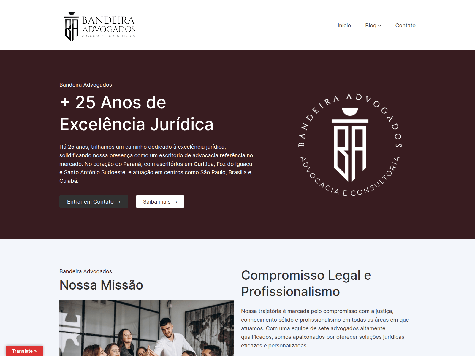 Screenshot of advbandeira.com.br