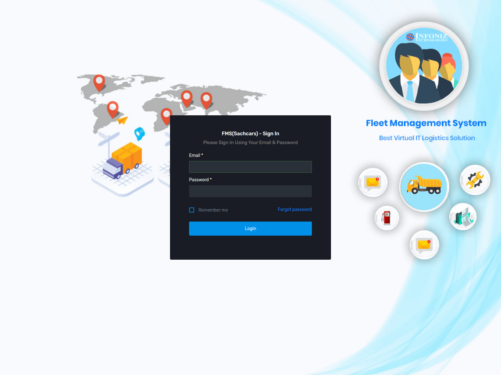 Screenshot of fms.infoniz.in