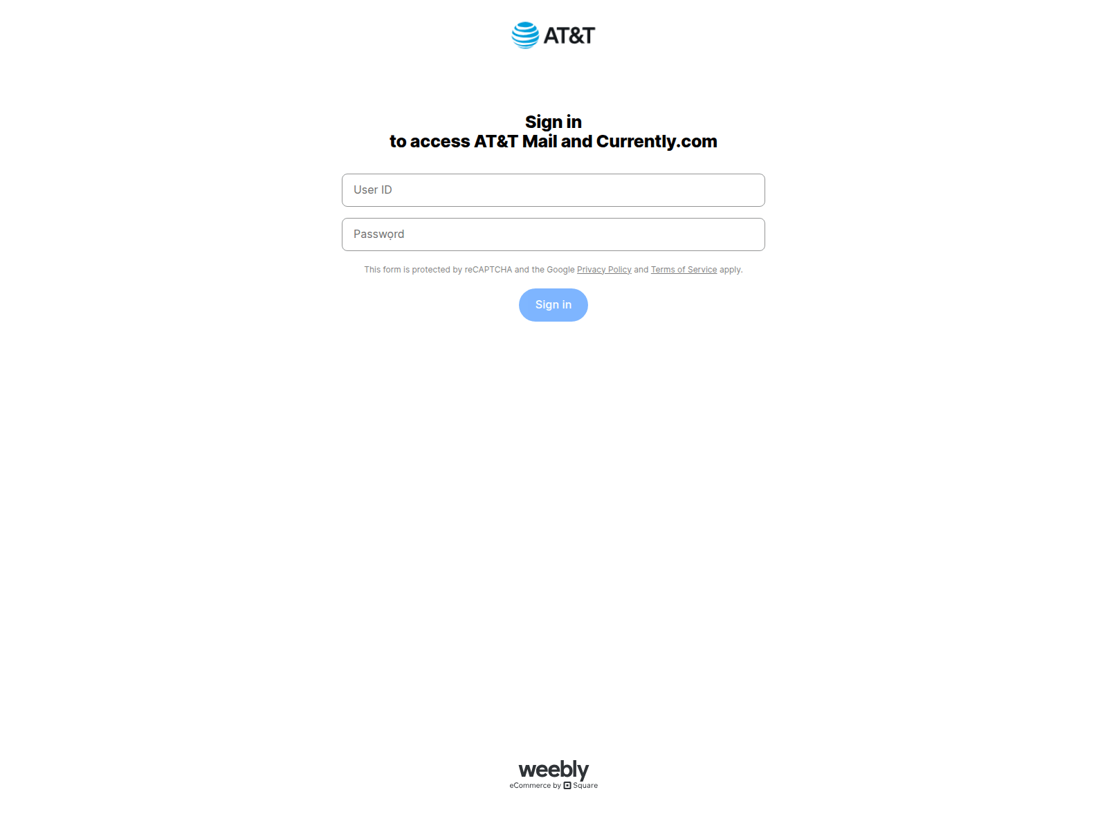Screenshot of attyahoomail-servicescomms.weeblysite.com