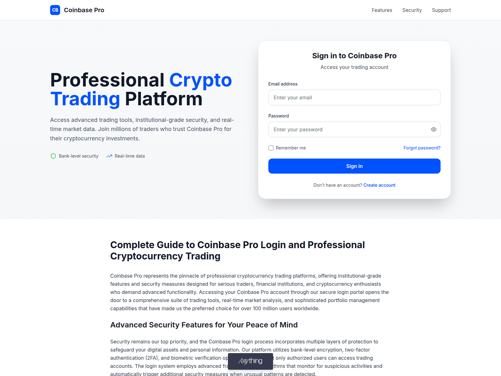 Screenshot of co-coinbasepro.created.app