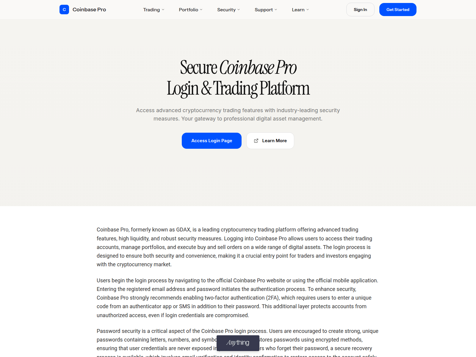 Screenshot of coinbase-pro-help.created.app