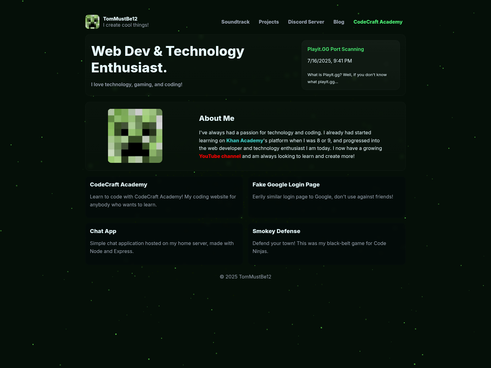 Screenshot of tommustbe12.com